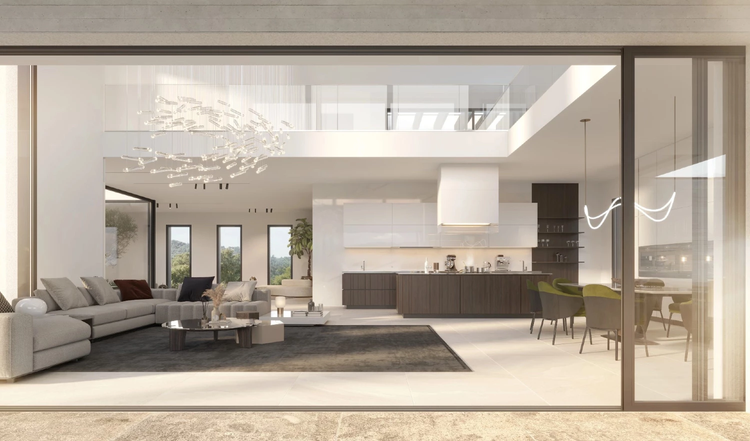 perspective 3d projet immobilier vue interieure terrasse